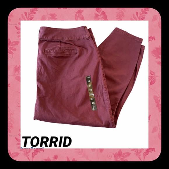 torrid Denim - TORRID Twill Skinny Trouser Wine Burgundy Jeans Size 22